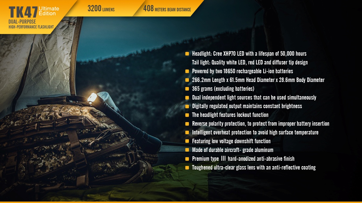 Fenix TK47 Dual-Purpose LED Flashlight Ultimate Edition