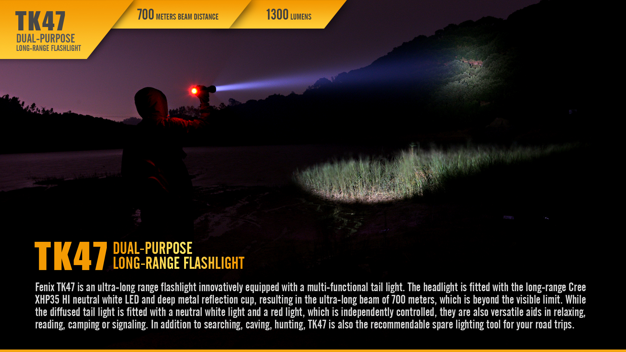 Fenix TK47 Dual-Purpose LED Flashlight Outside