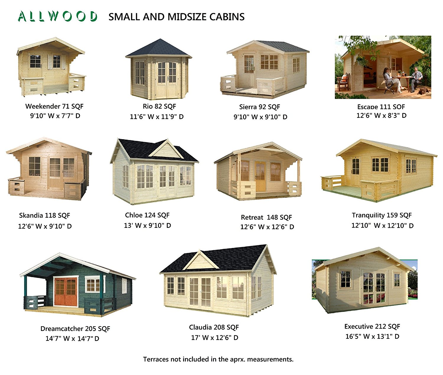 Allwood Kit Cabins Variety