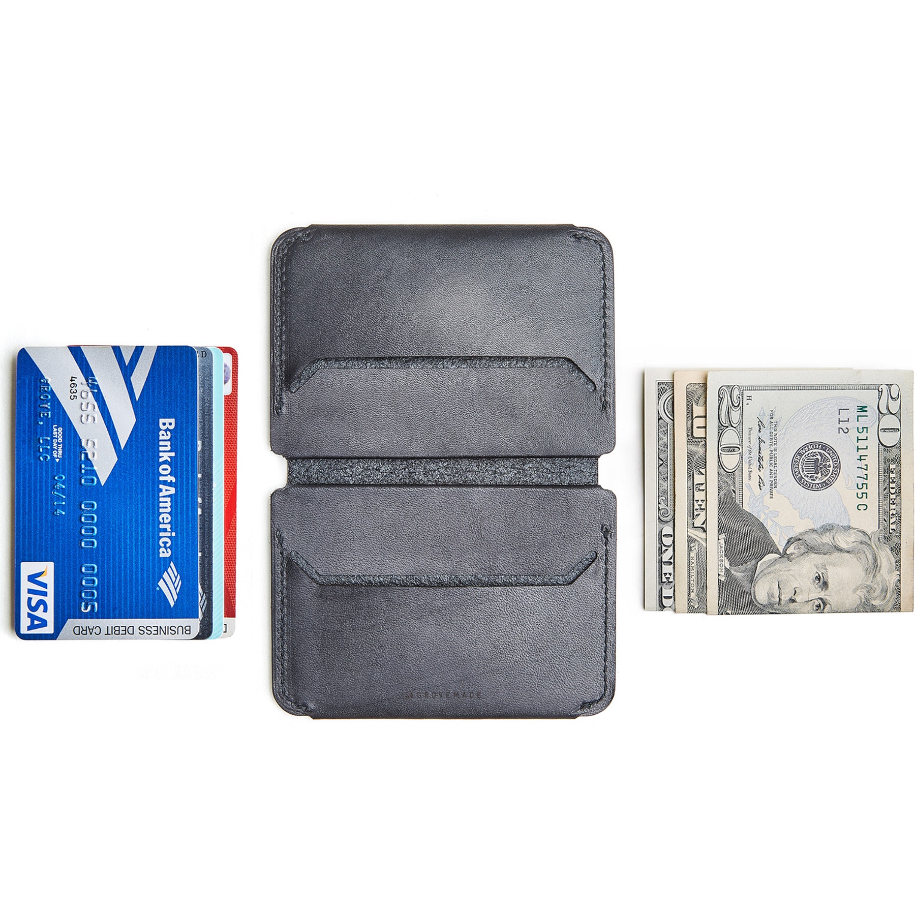 grovemade leather minimalist wallet fold