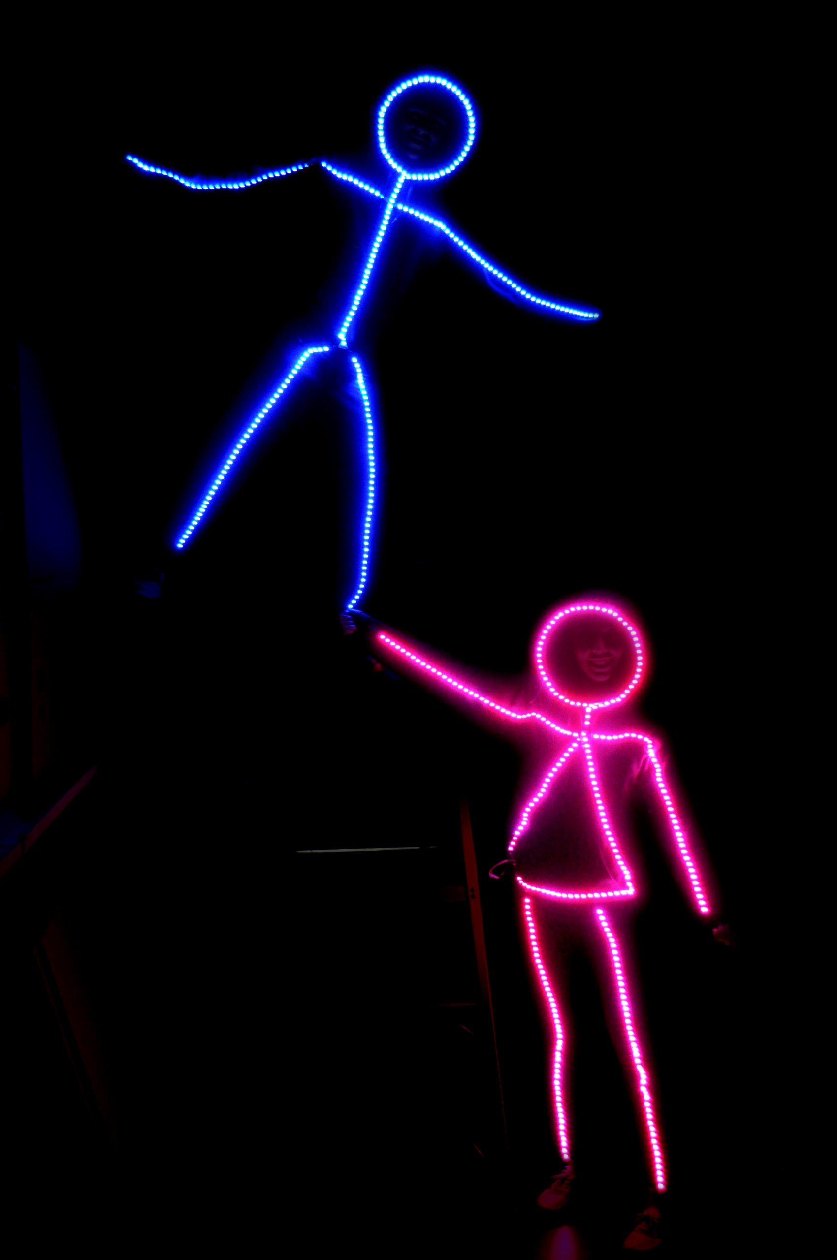 LED Stick Figure Halloween Costumes Holding