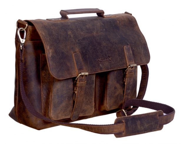 komalc leather briefcase profile