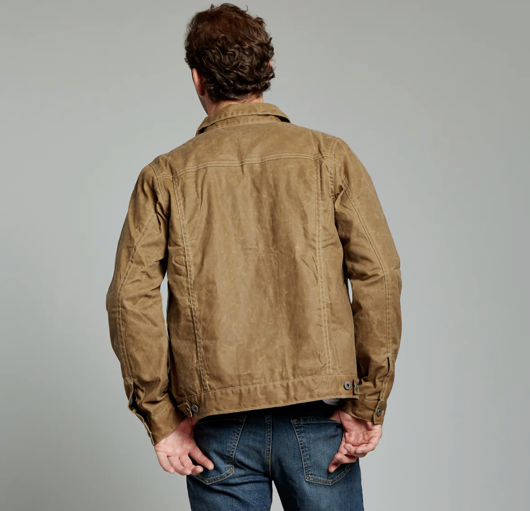 Flannel-lined Waxed Trucker Jacket