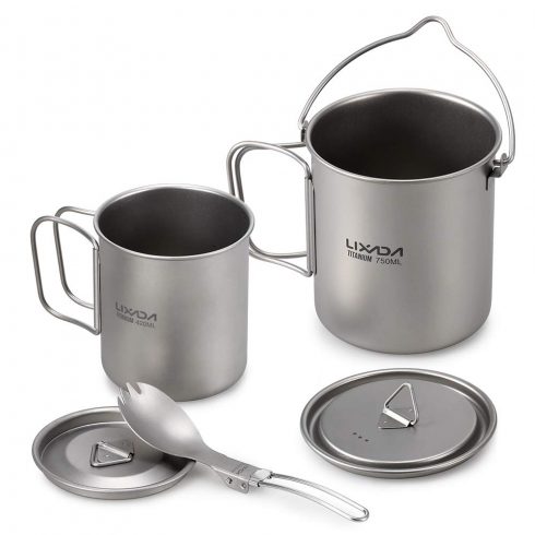 Lixada Titanium Cookware Set Backpacking